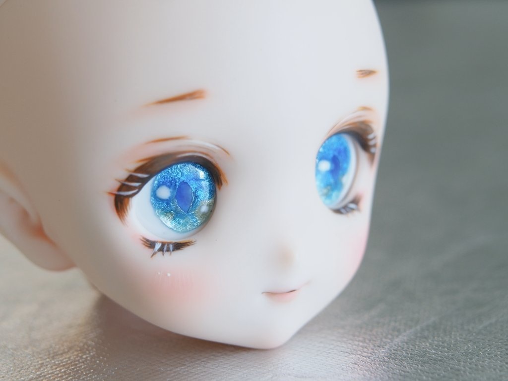 20mm/12-10mm kumako向け アニメ風ブルー系七宝グラスアイ