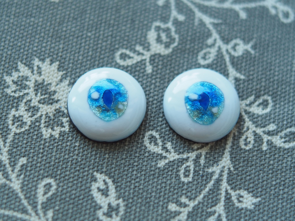 20mm/12-10mm kumako向け アニメ風ブルー系七宝グラスアイ