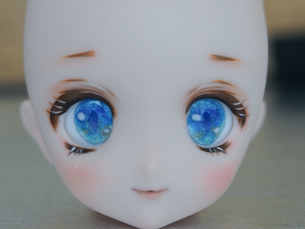 20mm/12-10mm kumako向け アニメ風ブルー系七宝グラスアイ