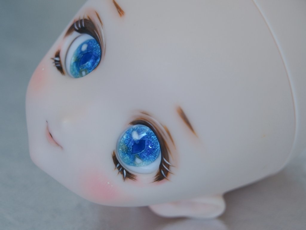 20mm/12-10mm kumako向け アニメ風ブルー系七宝グラスアイ