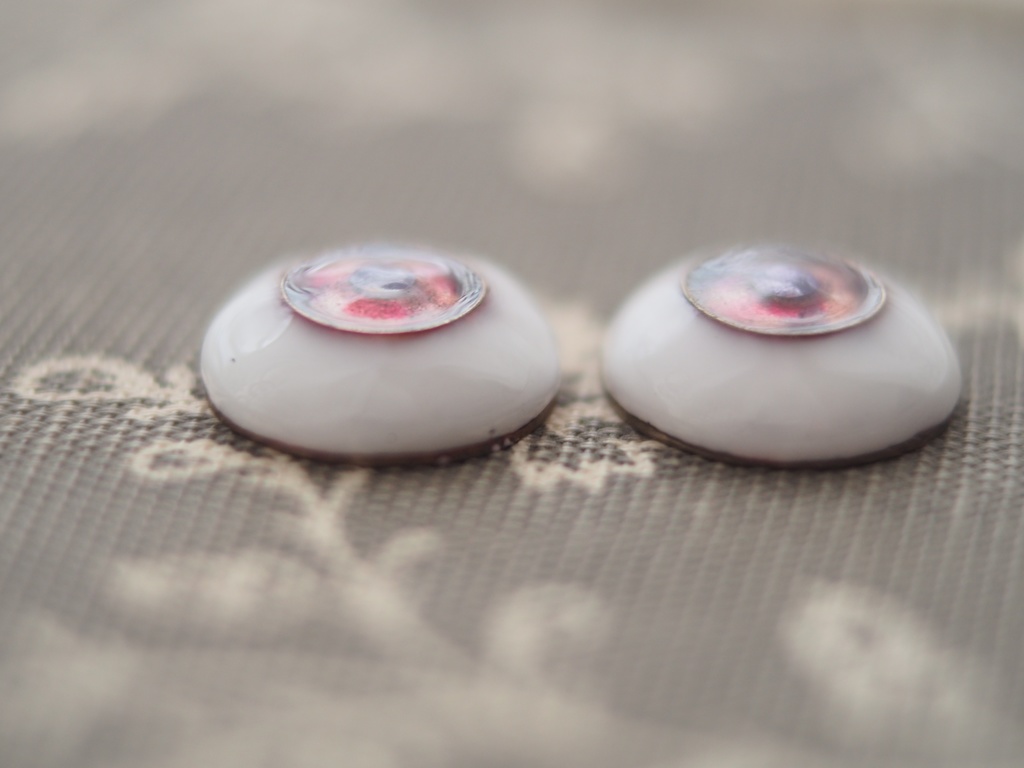 18mm/10.5mm ピンク×パープル カッパータイプ 七宝グラスアイ