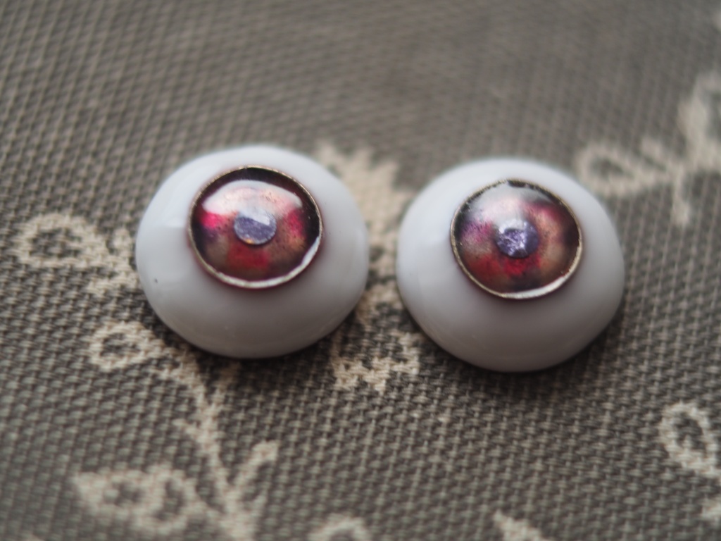 18mm/10.5mm ピンク×パープル カッパータイプ 七宝グラスアイ