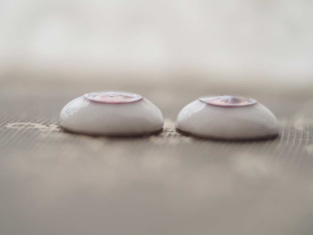 18mm/10.5mm ピンク×パープル カッパータイプ 七宝グラスアイ