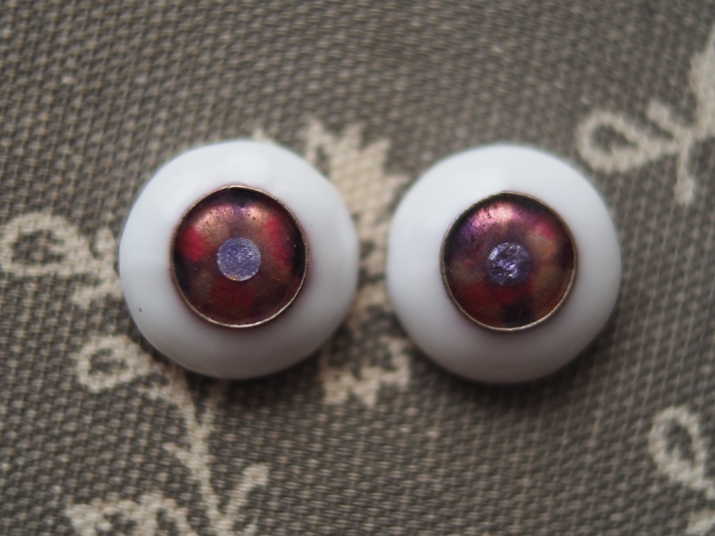 18mm/10.5mm ピンク×パープル カッパータイプ 七宝グラスアイ