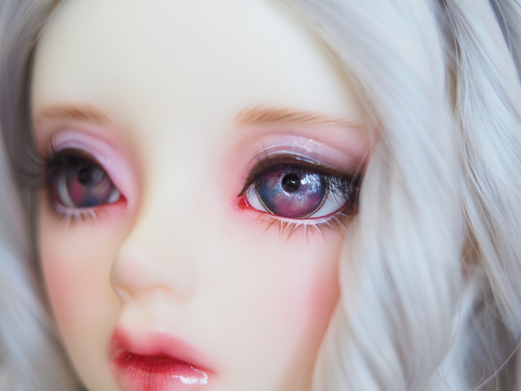 16mm/10mm ピンク×ブルー カッパータイプ 七宝グラスアイ