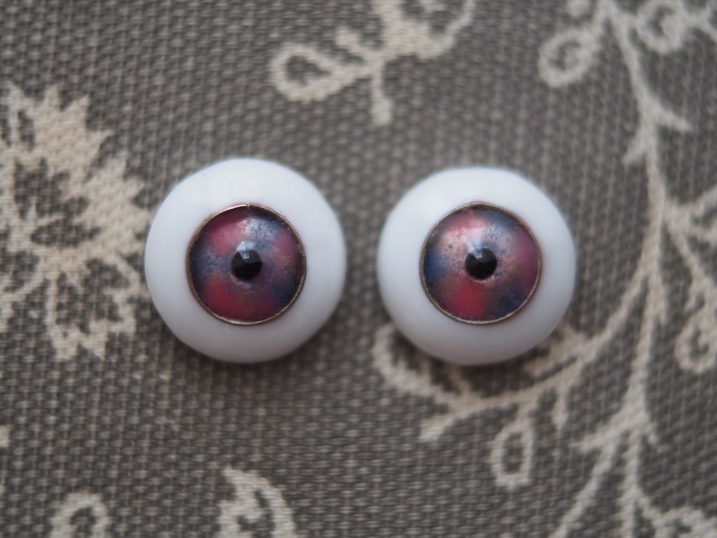 16mm/10mm ピンク×ブルー カッパータイプ 七宝グラスアイ