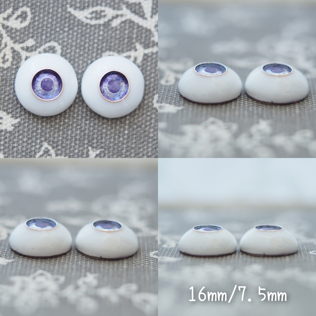 【3サイズ】14mm 16mm パープルグラデーション ジェムタイプ 七宝グラスアイ