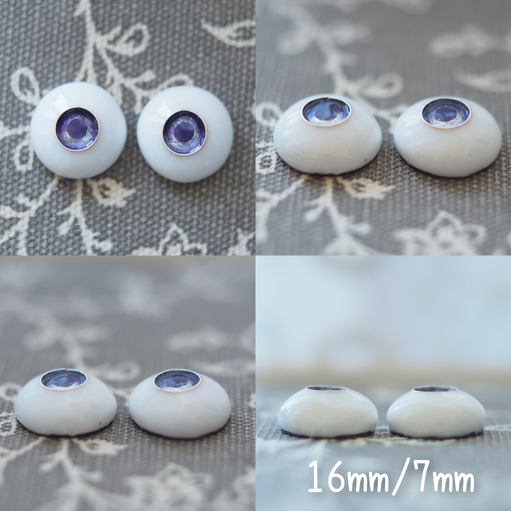【3サイズ】14mm 16mm パープルグラデーション ジェムタイプ 七宝グラスアイ