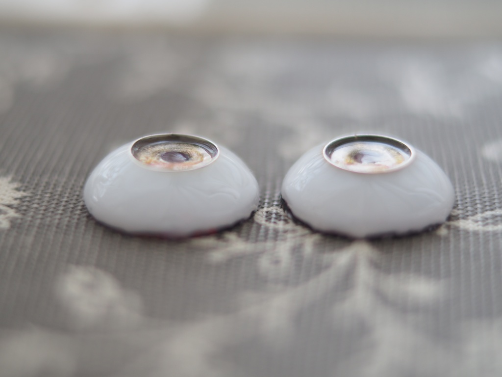 20mm/11mm ブラウンピンク ジェムタイプ 七宝グラスアイ