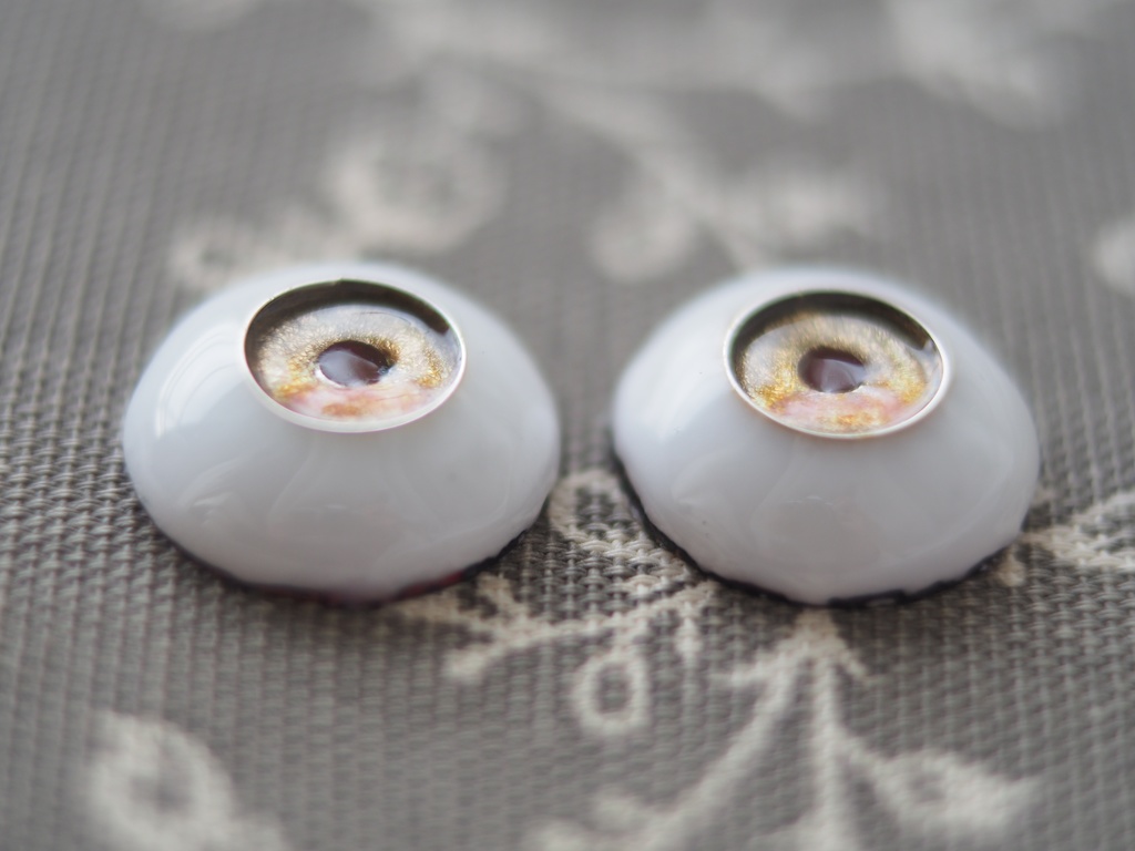 20mm/11mm ブラウンピンク ジェムタイプ 七宝グラスアイ