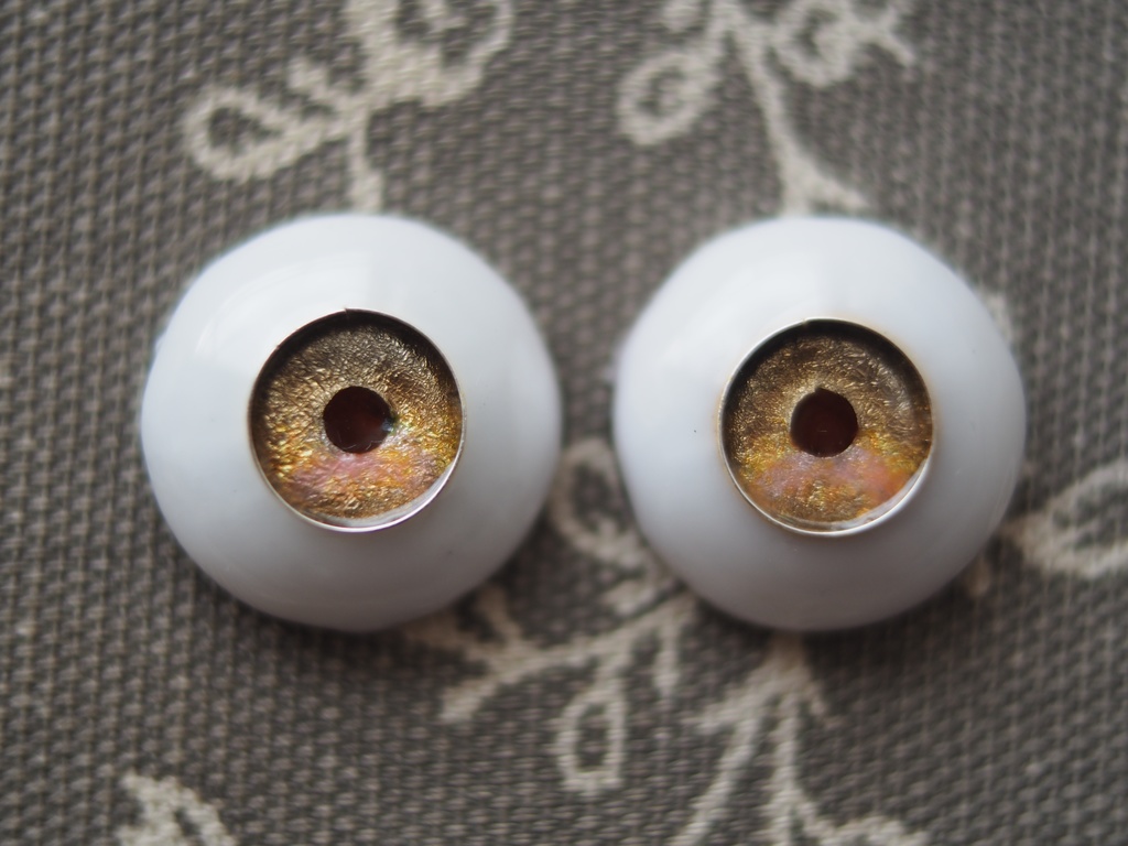 20mm/11mm ブラウンピンク ジェムタイプ 七宝グラスアイ