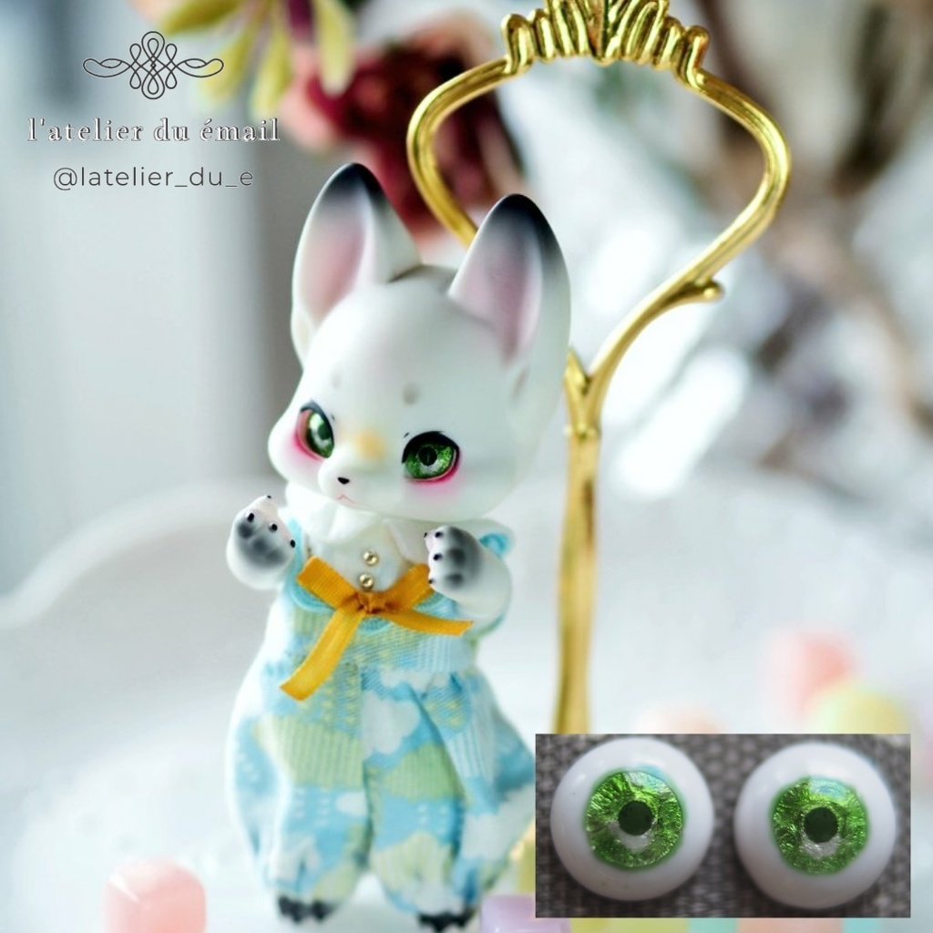 10.5mm/6.5mm メロンソーダ 水彩タイプ 七宝グラスアイ