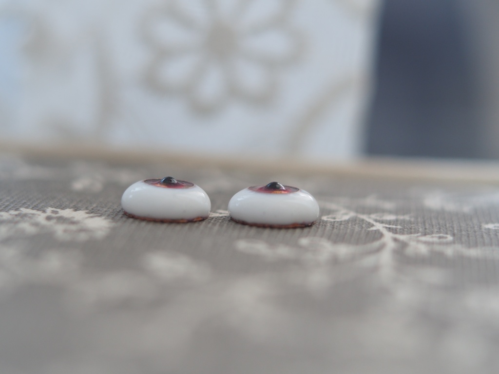 14mm/8mm 赤×黄 カッパータイプ 七宝グラスアイ