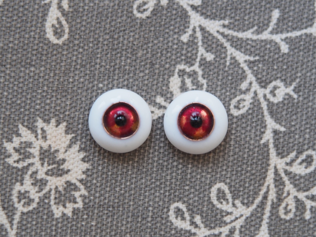 14mm/8mm 赤×黄 カッパータイプ 七宝グラスアイ