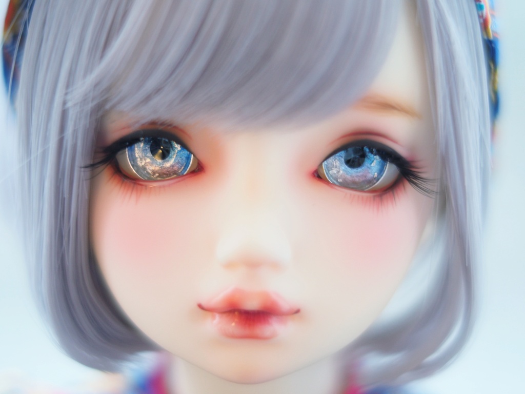 18mm/10.5mm ブルー×ピンク+銀箔 ジェムタイプ 七宝グラスアイ
