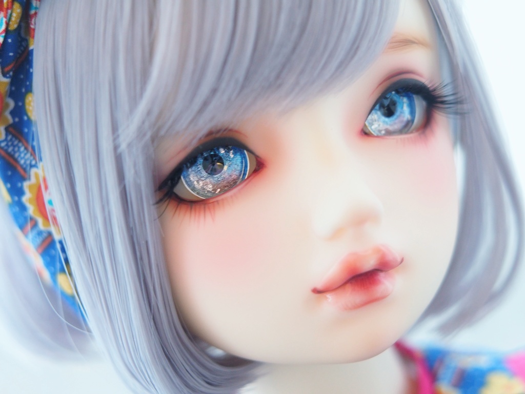 18mm/10.5mm ブルー×ピンク+銀箔 ジェムタイプ 七宝グラスアイ