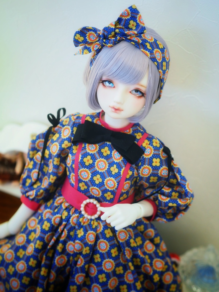 18mm/10.5mm ブルー×ピンク+銀箔 ジェムタイプ 七宝グラスアイ