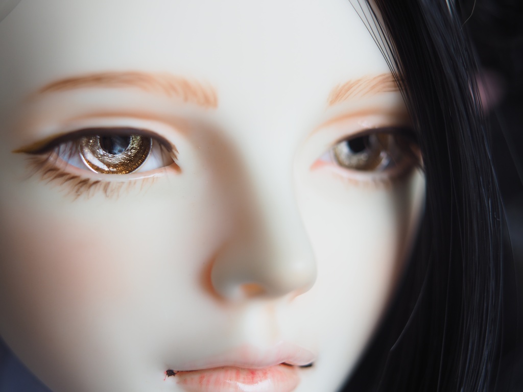 16mm/8mm ブラウン×ゴールド ジェムタイプ 七宝グラスアイ