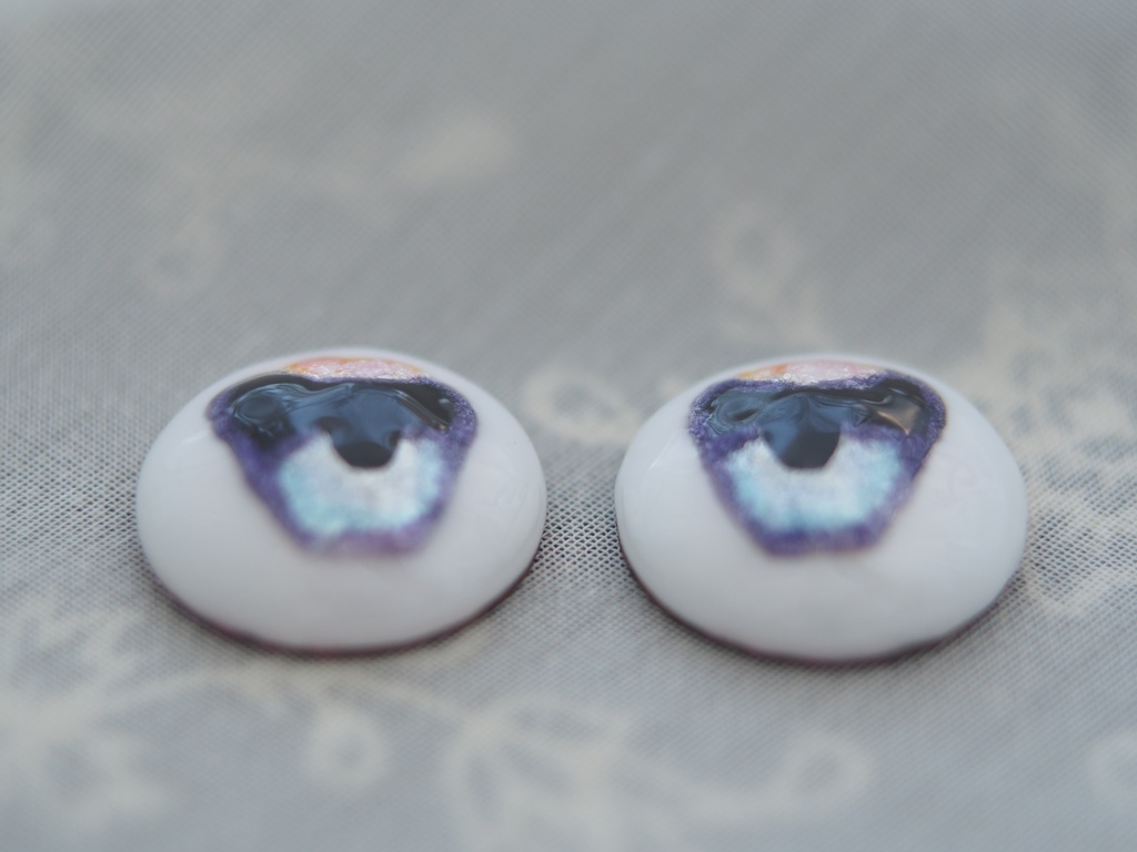 18mm/13-12mm 紫×水色 アニメ風水彩タイプ 七宝グラスアイ