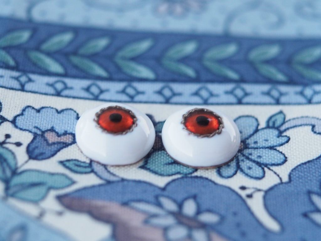【B品】14mm/7.5mm オレンジ より線カッパータイプ 七宝グラスアイ