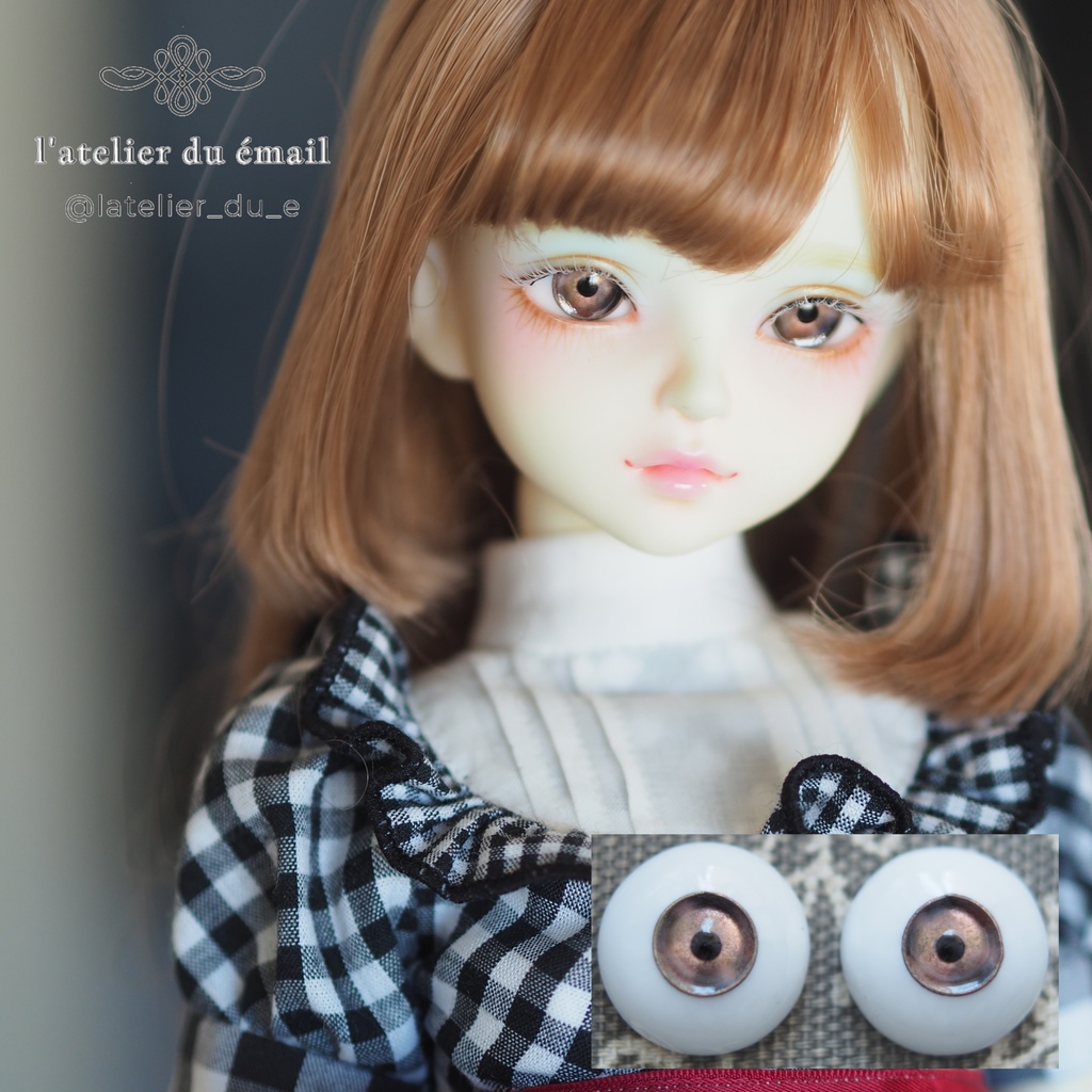 15mm/7.5mm グレー系カッパータイプ 七宝グラスアイ