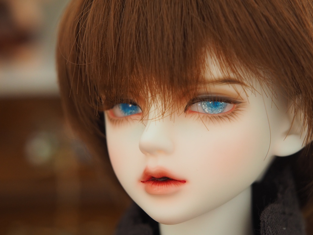 13.5mm/5.5mm 小虹彩アイスブルー 水彩タイプ 七宝グラスアイ