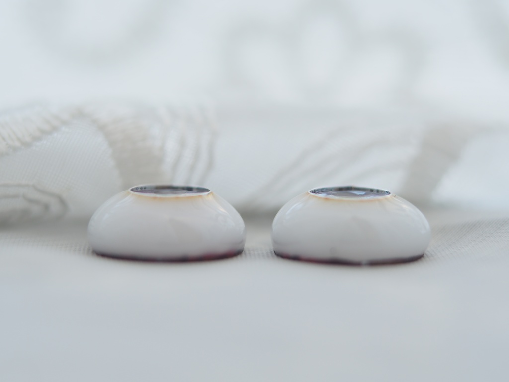 16mm/9mm 夕暮れグラデーションオッドアイ ジェムタイプ 七宝グラスアイ