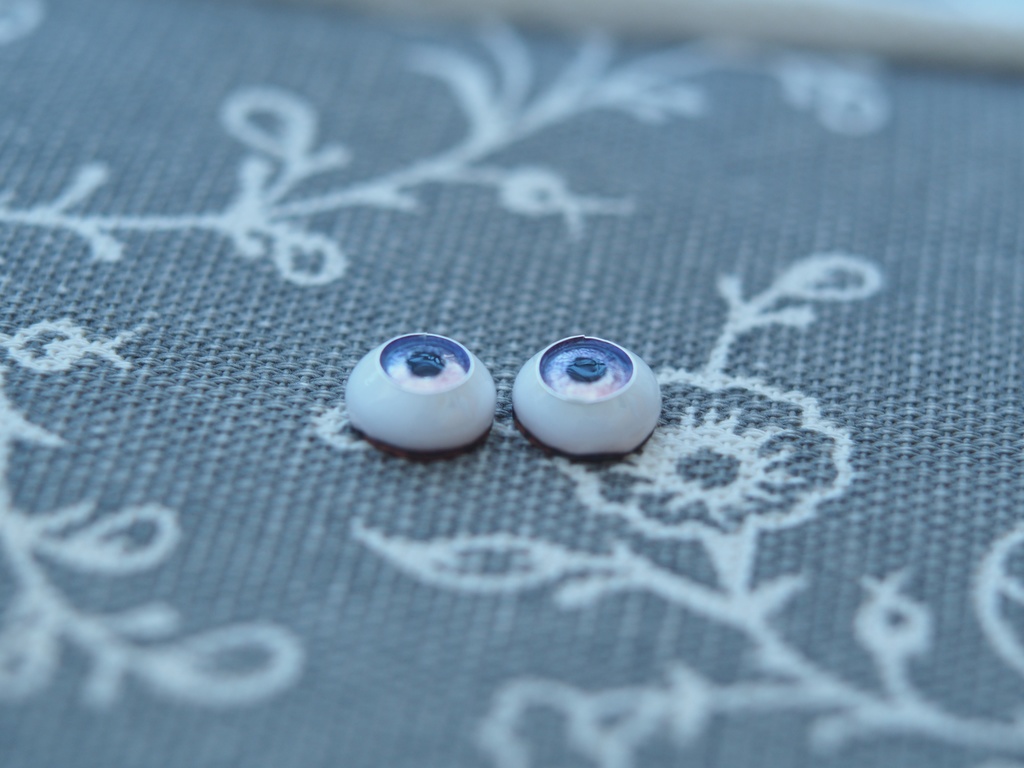 8mm/5mm パープル×ピンクグラデーション ジェムタイプ 七宝グラスアイ