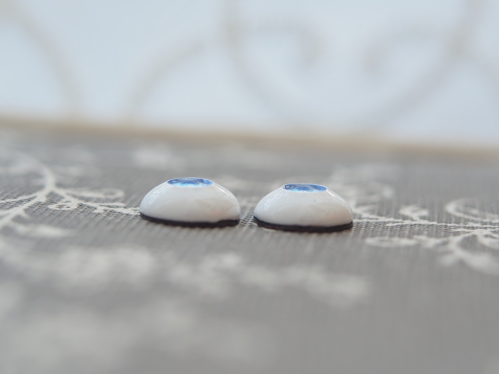 12mm/6mm ブルーグラデーション ジェムタイプ 七宝グラスアイ