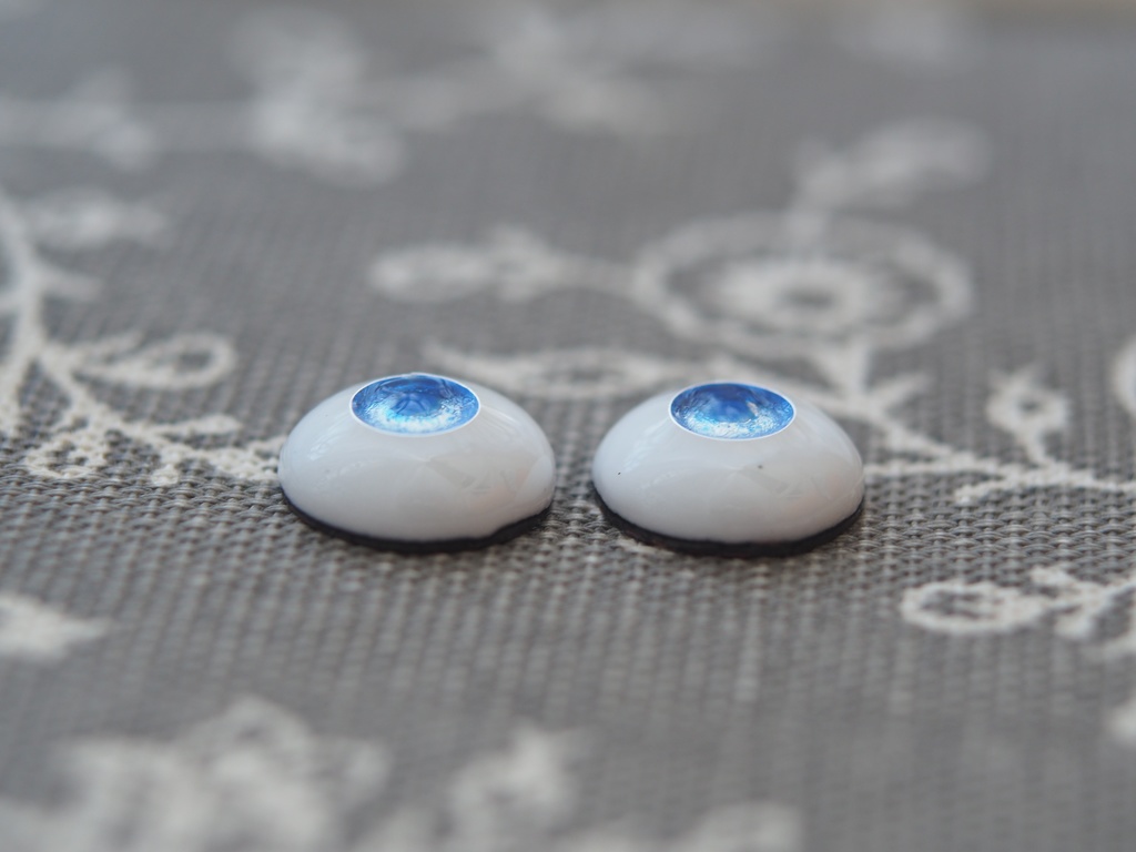 12mm/6mm ブルーグラデーション ジェムタイプ 七宝グラスアイ