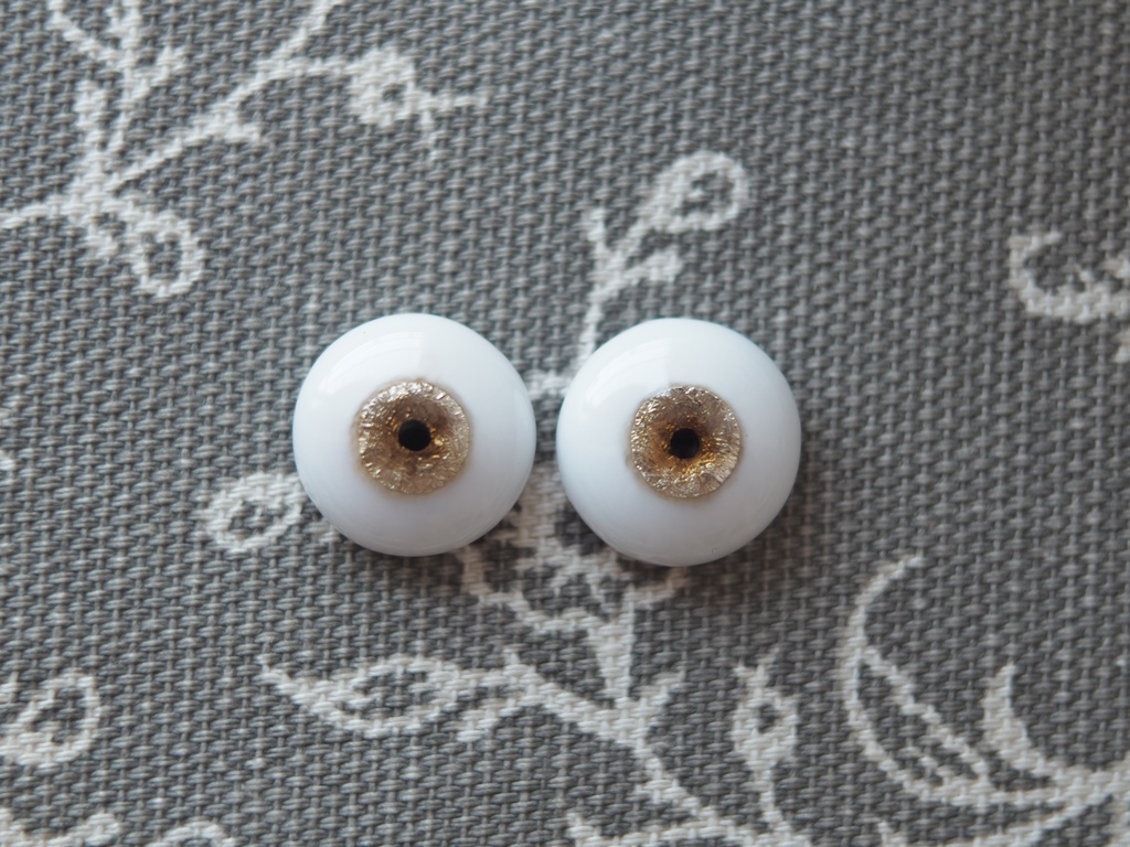 14mm/7mm ブラウンベージュ系 水彩タイプ 七宝グラスアイ