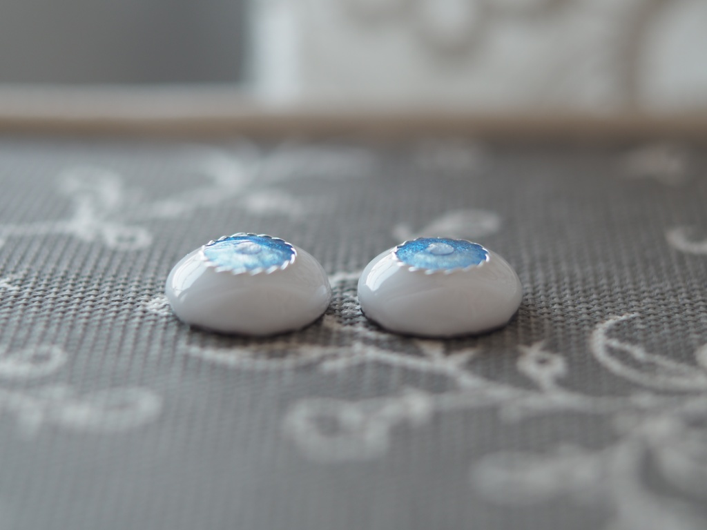 13.5mm/8mm ブルーグラデーション より線ジェムタイプ 七宝グラスアイ