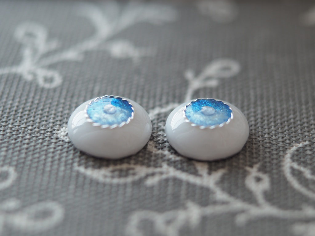 13.5mm/8mm ブルーグラデーション より線ジェムタイプ 七宝グラスアイ