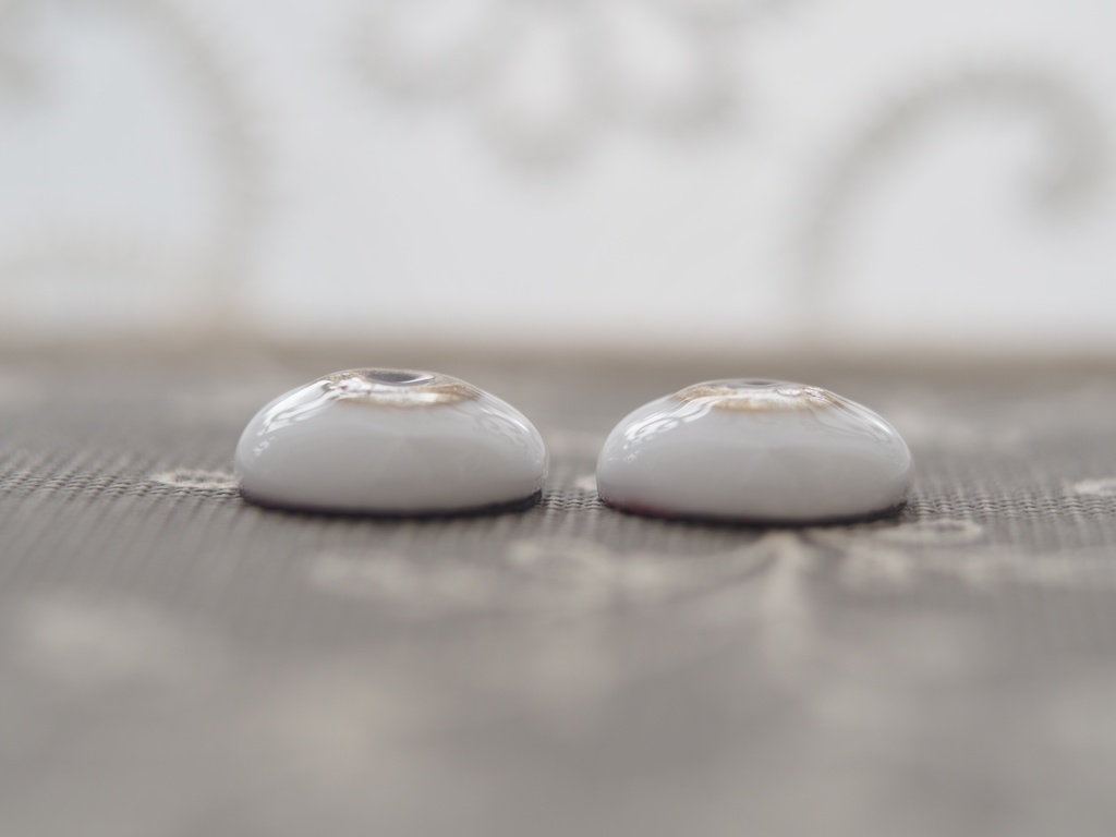 16mm/9mm ブラウンベージュグラデーション+銀箔 水彩タイプ 七宝グラスアイ