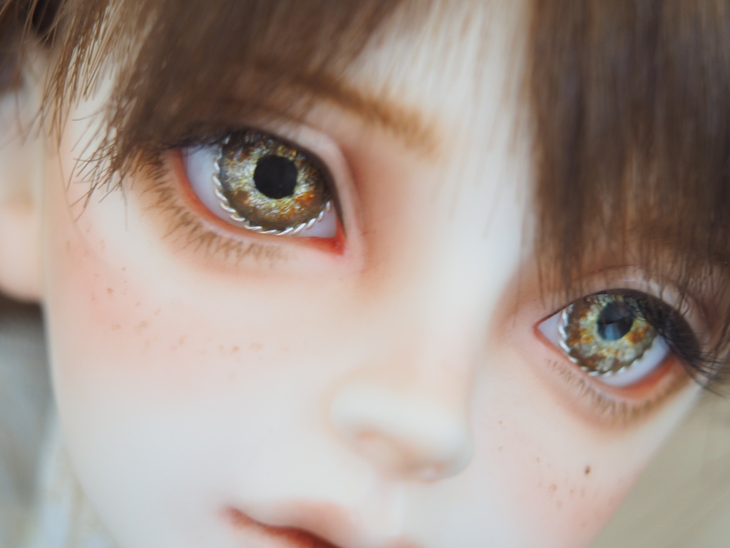 16mm/9mm ブラウン系 より線ジェムタイプ 七宝グラスアイ