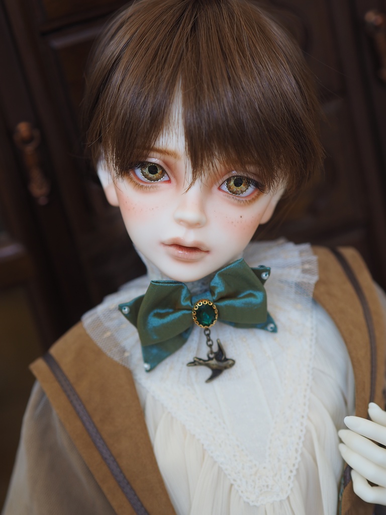 16mm/9mm ブラウン系 より線ジェムタイプ 七宝グラスアイ