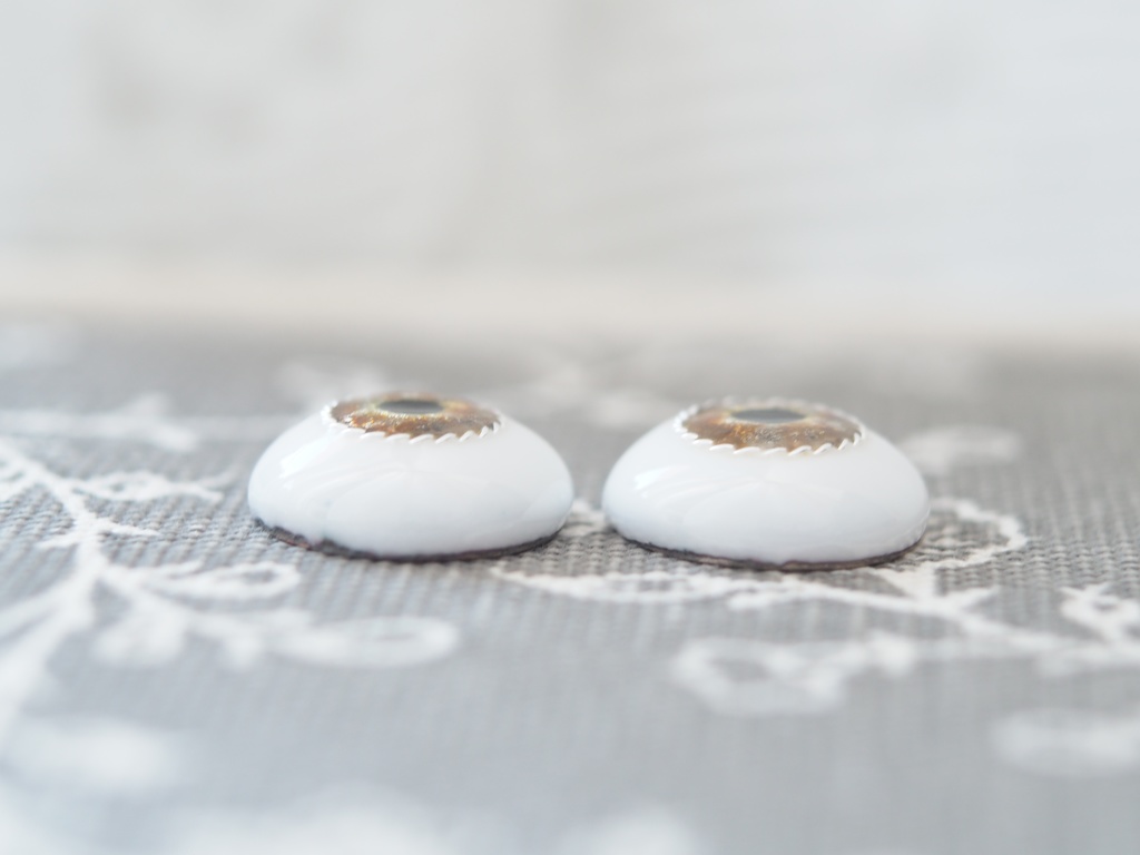 16mm/9mm ブラウン系 より線ジェムタイプ 七宝グラスアイ