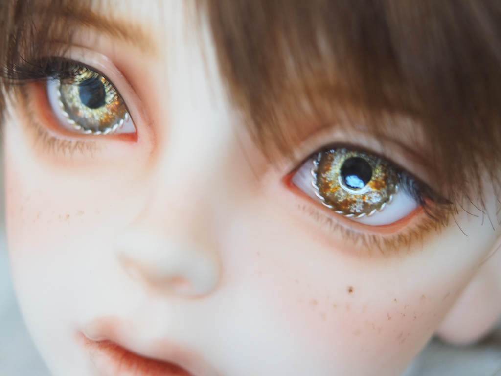 16mm/9mm ブラウン系 より線ジェムタイプ 七宝グラスアイ