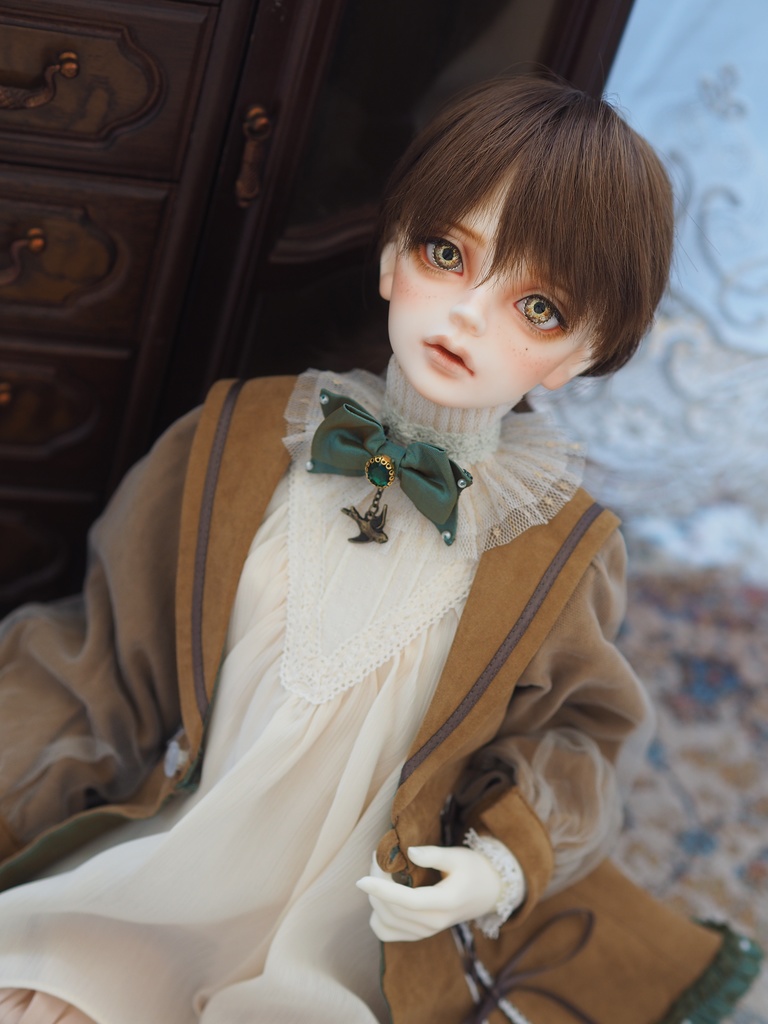 16mm/9mm ブラウン系 より線ジェムタイプ 七宝グラスアイ