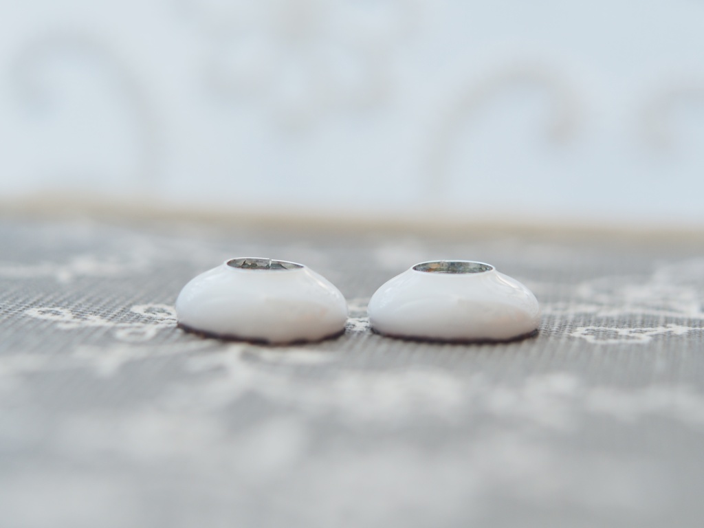 16mm/8mm グレー系 虹彩線ありジェムタイプ 七宝グラスアイ