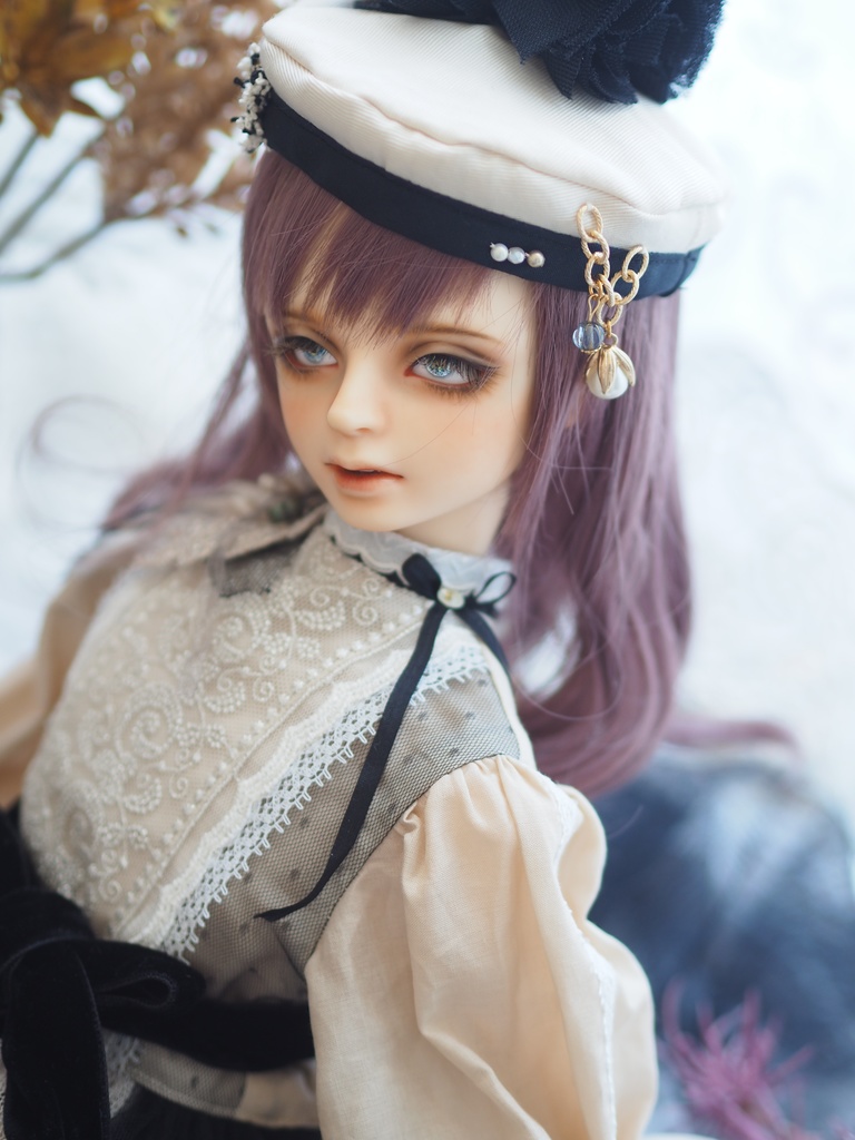 18mm/6.5mm 小虹彩イエロー×ブルー 虹彩線ありジェムタイプ 七宝グラスアイ