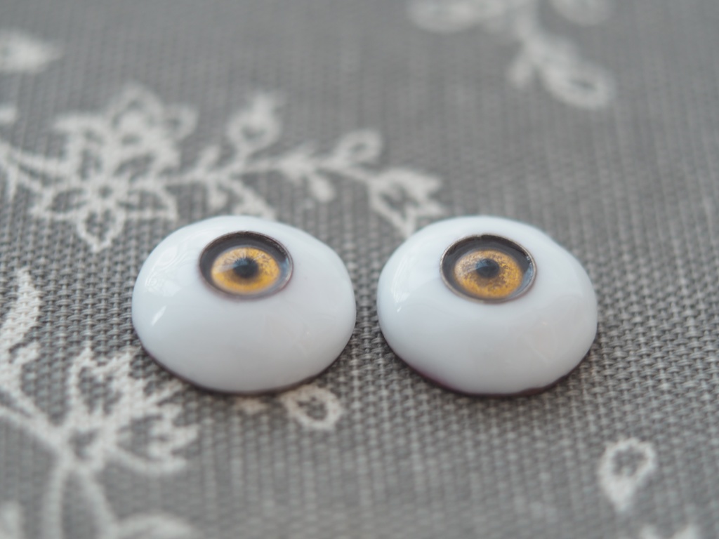 18mm/8mm 小虹彩金茶系 カッパータイプ 七宝グラスアイ