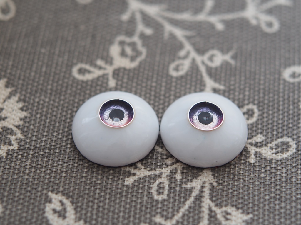 18mm/8mm 小虹彩パープル×ピンク ジェムタイプ 七宝グラスアイ