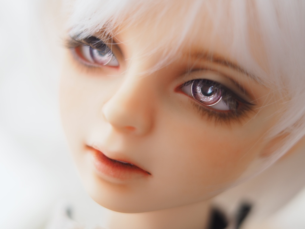 18mm/8mm 小虹彩パープル×ピンク ジェムタイプ 七宝グラスアイ