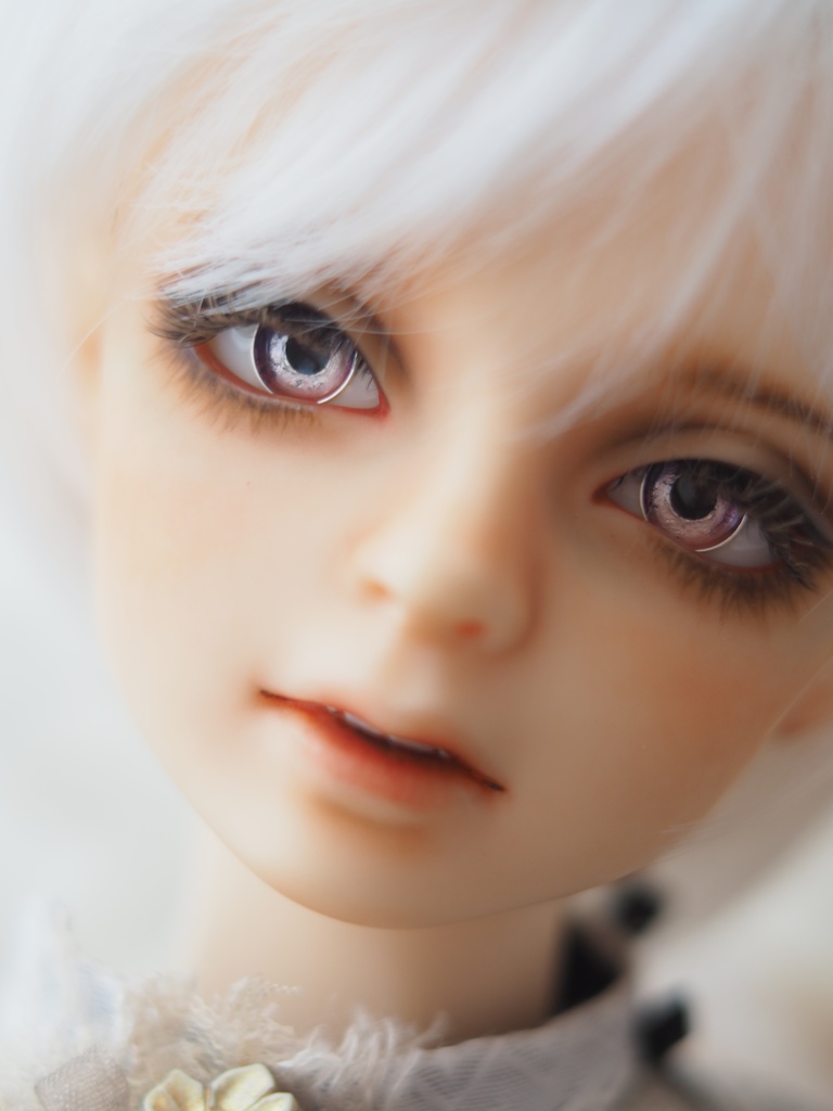 18mm/8mm 小虹彩パープル×ピンク ジェムタイプ 七宝グラスアイ