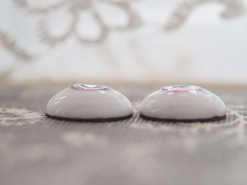 18mm/9mm パープル×ピンク 水彩タイプ 七宝グラスアイ