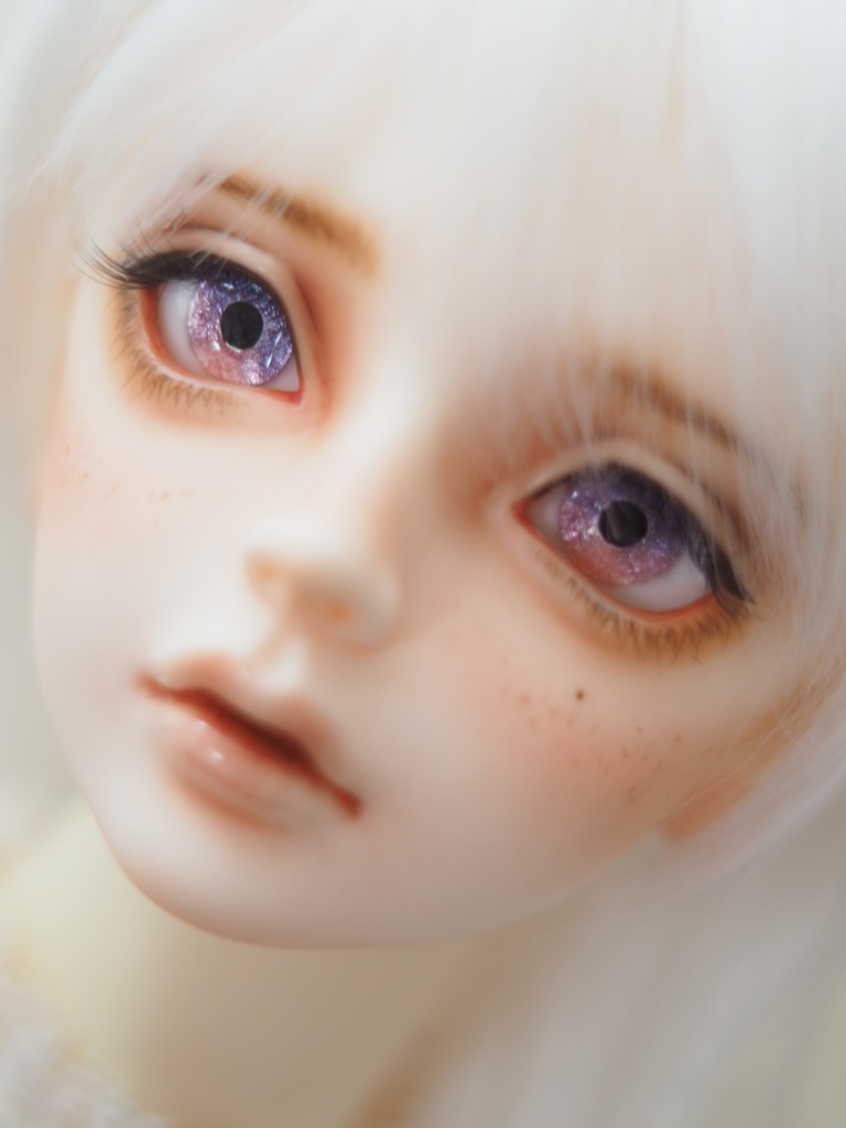 18mm/9mm パープル×ピンク 水彩タイプ 七宝グラスアイ