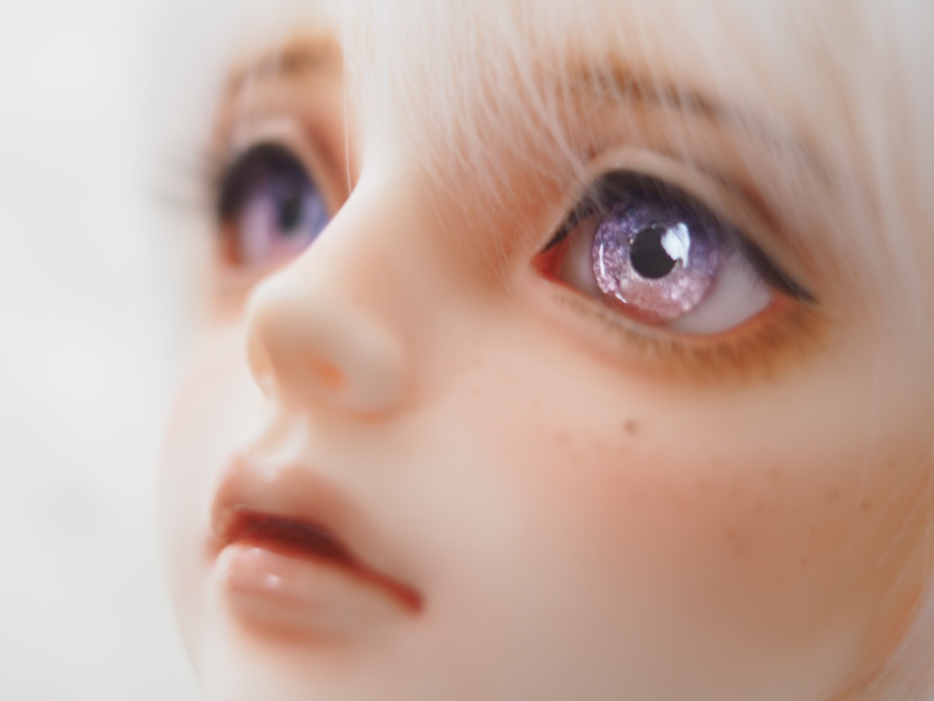 18mm/9mm パープル×ピンク 水彩タイプ 七宝グラスアイ