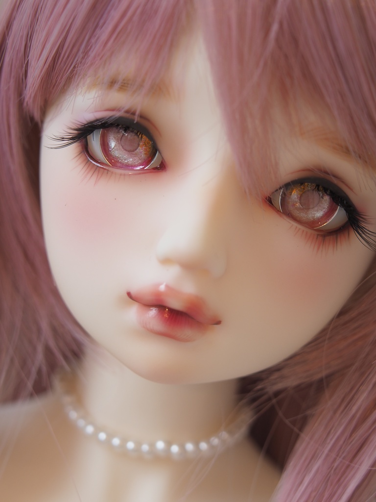 18mm/10mm ブラウン×ピンク ジェムタイプ 七宝グラスアイ