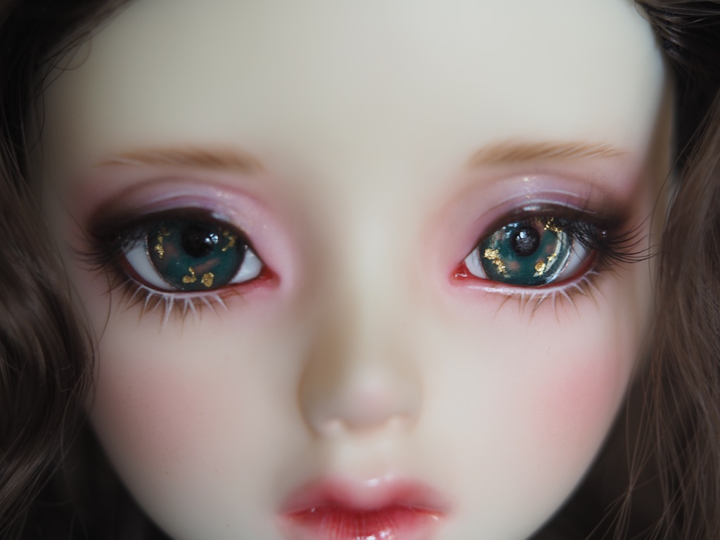 【B品】18mm/10mm グリーン系+金箔 カッパータイプ 七宝グラスアイ